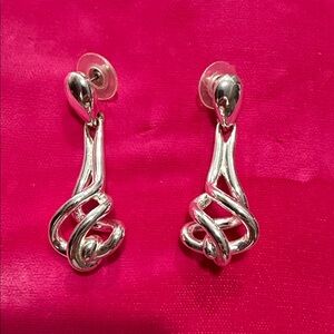Designer Silver Knot Drop Earrings - Women Jewelry